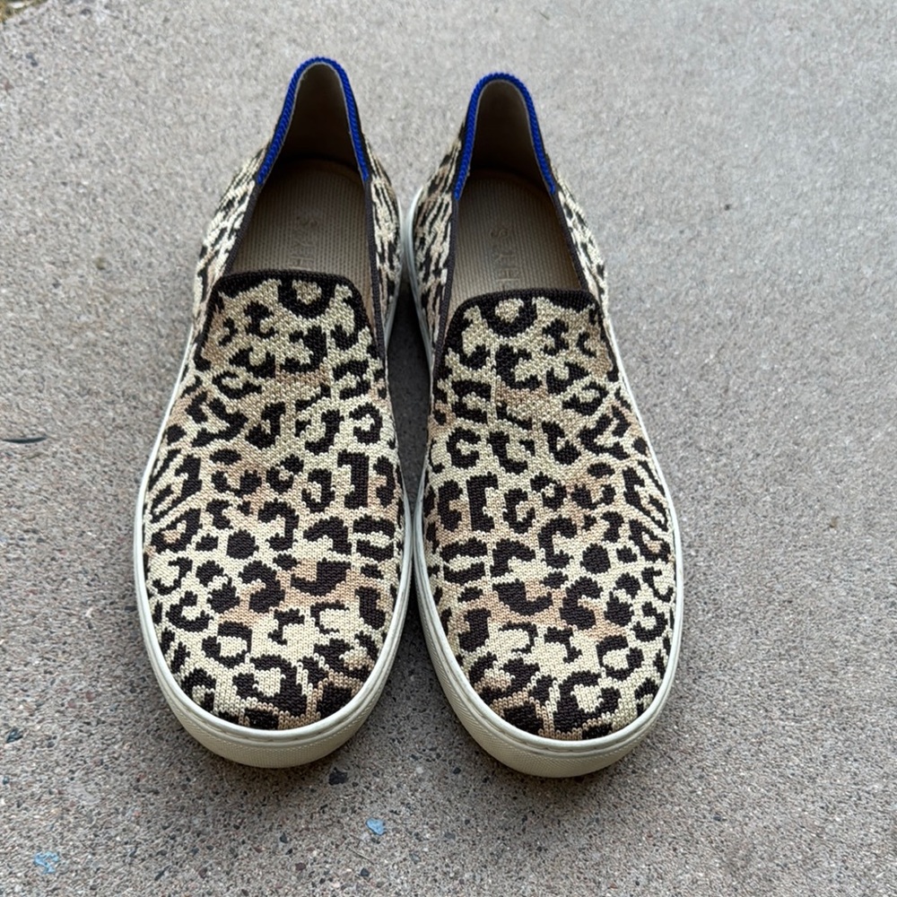 Rothy’s Leopard Print Slip-On Sneakers Size 8.5